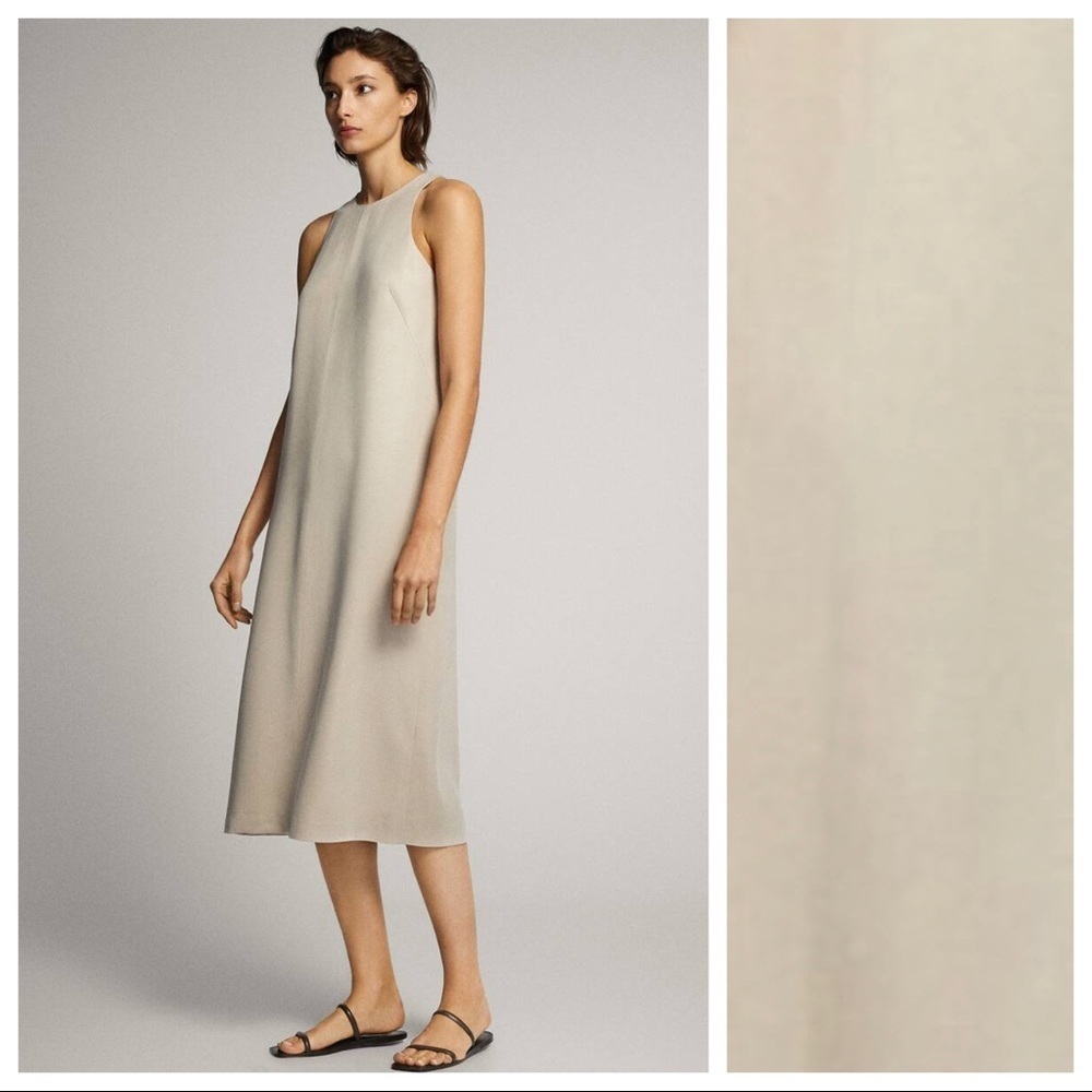 NWT Massimo Dutti Halterneck Midi Dress Size 4.